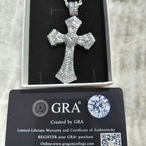 Elegant Silver Cross Pendant Moissante Pendant Tested